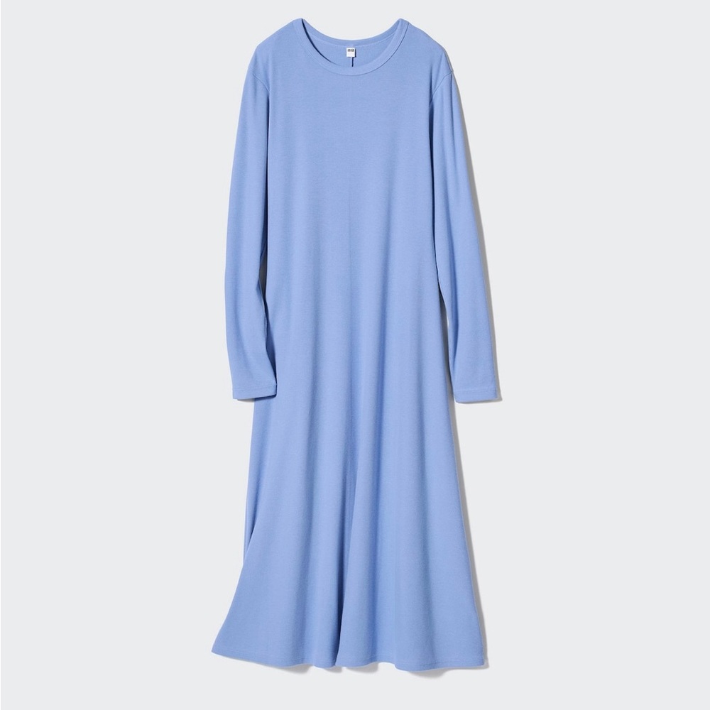 Uniqlo Ribbed Long-Sleeve Flare Dress
